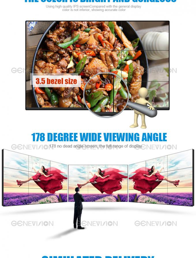 55-calowy ekran do splatania Ściana telewizora z uchwytem Stojący podłogowy ekran ścienny wideo o grubości 3,5 mm z wąską ramką