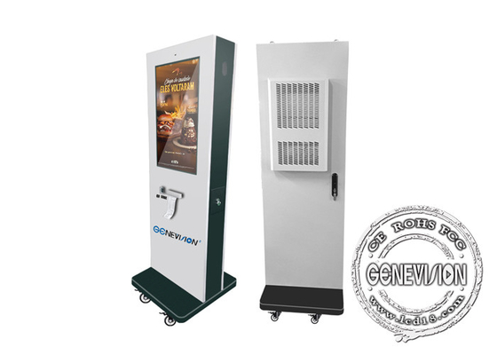 Stojak podłogowy Zewnętrzny wentylator chłodzący Samopłatny kiosk 32-calowy IP65 2000nite