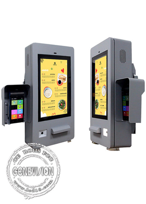 15.6 cali Hamburg Auto Wall Mount Ticket Printer QR Code Scanner POS PCAP Touch Screen Fast Food Kiosk samoobsługowy
