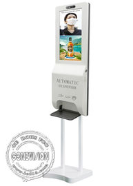 Detektor temperatury Kiosk z cyfrowym oznakowaniem 21,5 cala z dozownikiem alkoholu do dezynfekcji rąk Żel dezynfekujący
