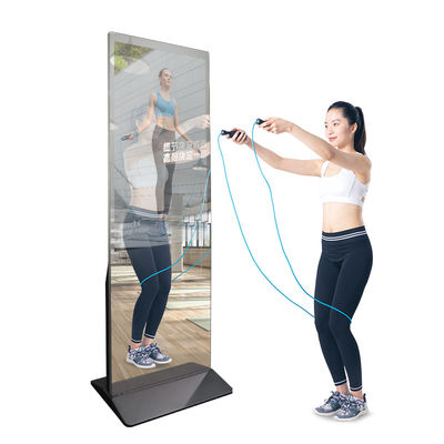 Stojący na podłodze wyświetlacz LCD Android 7.1 Mirror 400cd / m2 do jogi Fitness