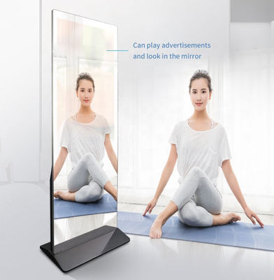 Stojący na podłodze wyświetlacz LCD Android 7.1 Mirror 400cd / m2 do jogi Fitness
