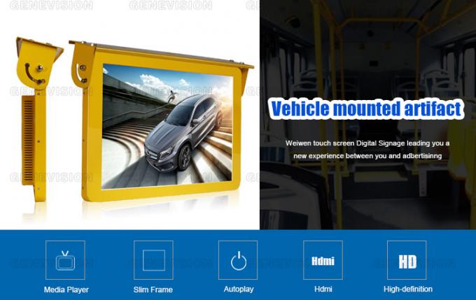 19-calowy ekran do montażu na dachu Bus Digital Signage Android WIFI 4G GPS Ekran reklamowy LCD Bus
