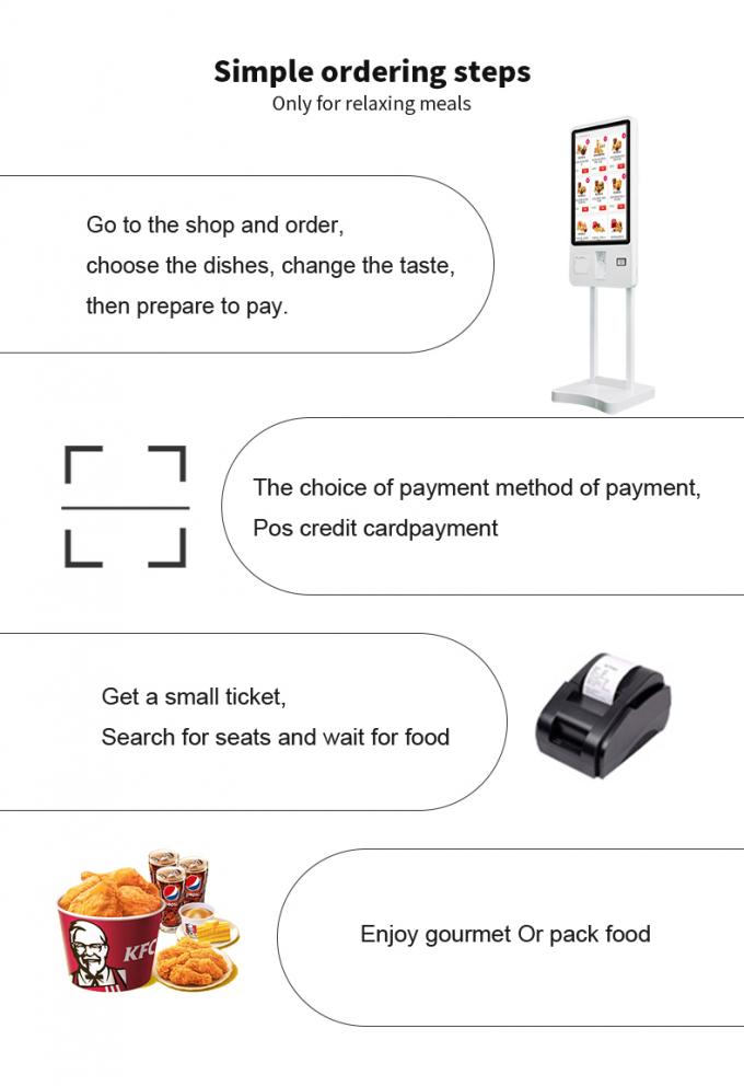 24/32/43 cali Interaktywny kiosk z ekranem dotykowym z cyfrowym sygnalizacją, terminal płatniczy samoobsługowy 1