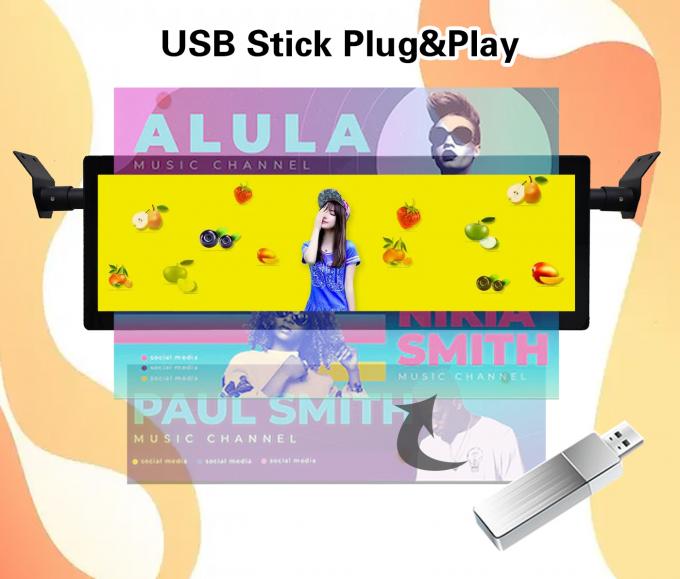 29-calowy wyciągnięty bar sufit montaż autobusu Wi-Fi Digital Signage Android Wireless Networking Digital Lcd Monitor Z opcją 4G 2