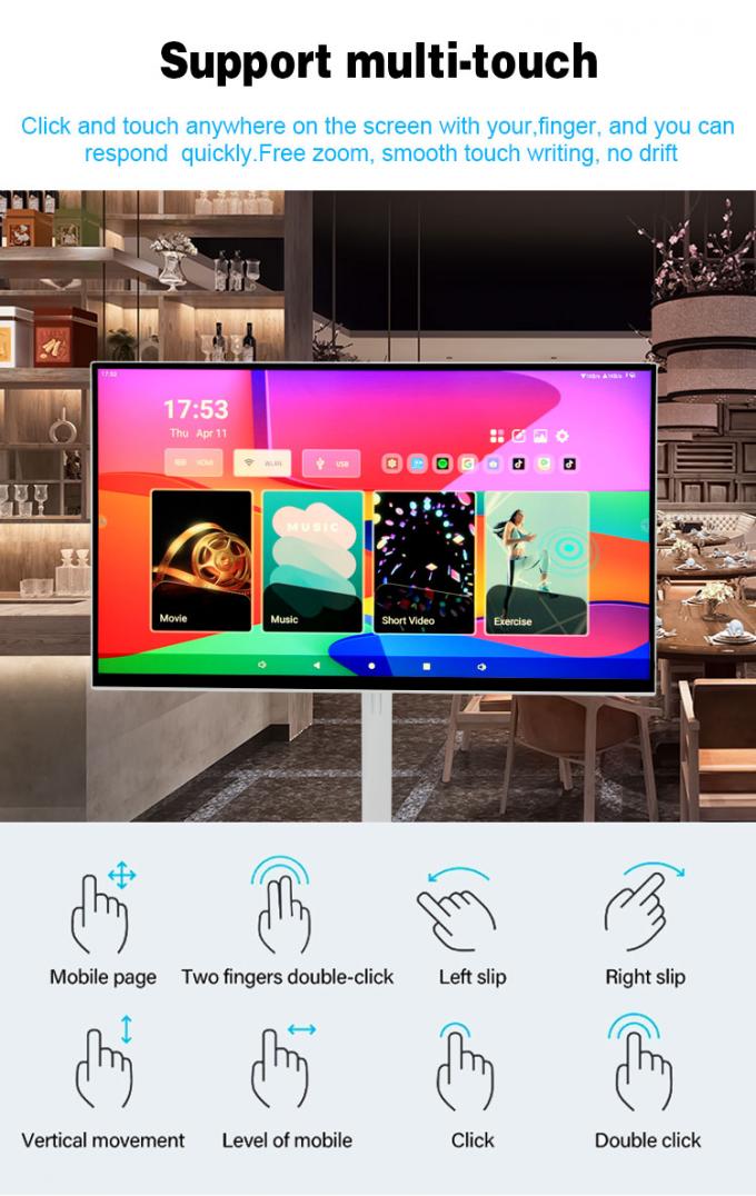 24" 27" 32" Przenośny inteligentny ekran Android 11 OS 4GB 64GB Rolowany inteligentny ekran dotykowy z akumulatorem 1