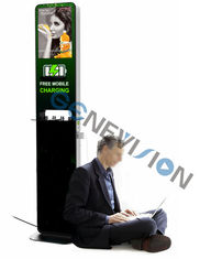 Wewnętrzna stacja ładowania telefonu Moble Digital Signage Totem 21,5 cala lcd kiosk reklamowy do ładowania telefonu komórkowego