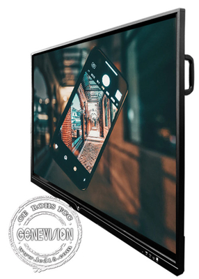 Szkło przeciwodblaskowe 85 cali 4K Płaski ekran dotykowy na podczerwień Panel Android Win 10 Dual System