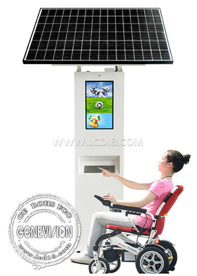 22 cali panel słoneczny zasilany IP65 wodoodporny klawiatura okienna wbudowany zewnętrzny ekran dotykowy interaktywny kiosk