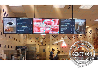43-calowa 8-milimetrowa wąska metalowa obudowa Cyfrowa tablica Menu Montaż na ścianie Ekran LCD Pilot do restauracji