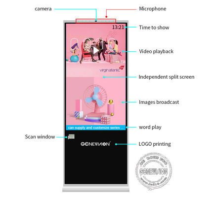 55-calowy stojący kiosk z ekranem dotykowym Android dla apteki