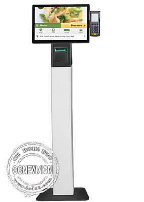 Samoobsługowy kiosk do zamawiania z ekranem dotykowym z drukarką termiczną i uchwytem POS