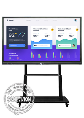 Szkło przeciwodblaskowe 85 cali 4K Płaski ekran dotykowy na podczerwień Panel Android Win 10 Dual System