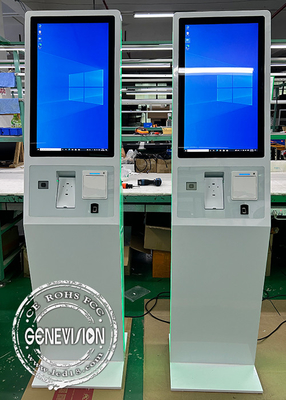 Czytnik odcisków dłoni Biały LED Strip Odcisk palca Samoobsługowy Kiosk Maszyna 27 cali Windows Pc All In One