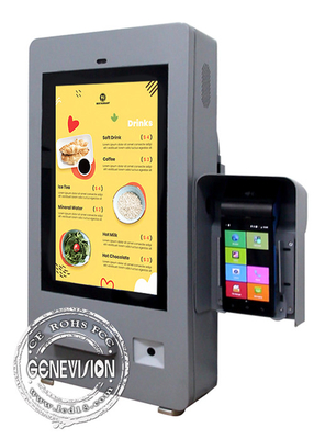 15.6 cali Hamburg Auto Wall Mount Ticket Printer QR Code Scanner POS PCAP Touch Screen Fast Food Kiosk samoobsługowy