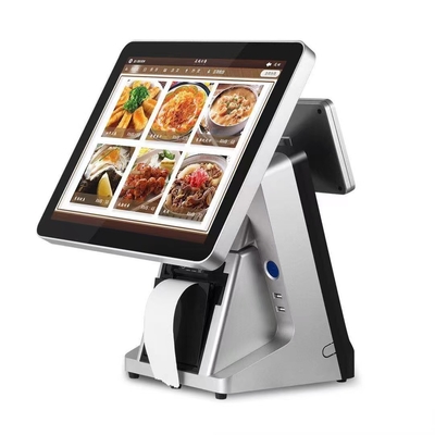Supermarket 15,6-calowy system Windows z podwójnym ekranem POS ze skanerem drukarki