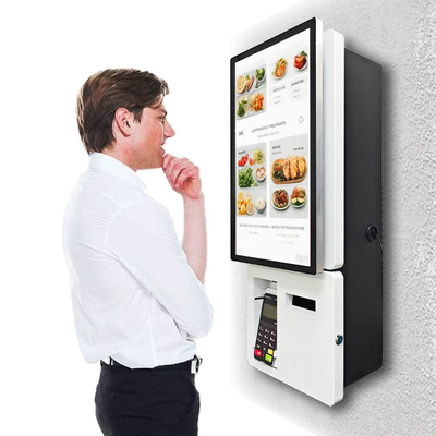 21.5' 'Wall Mount White Bill Payment Kiosk Menu Display Board Pos Machine