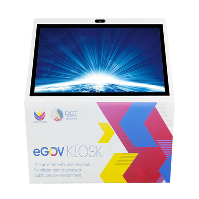 55-calowy czołowy dwukierunkowy czat wideo kiosk z ekranem dotykowym z kamerą i mikrofonem