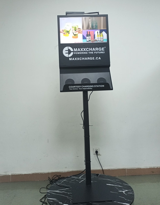 21.5 cali Ładowanie telefonów Wi-Fi Kiosk cyfrowy z 3 bezprzewodowymi ładowarkami