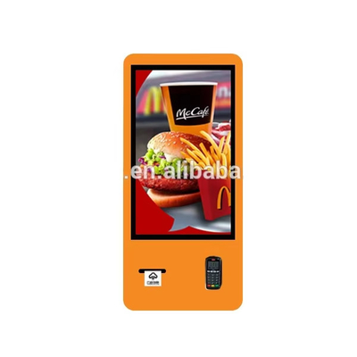 24/32 calowy interaktywny kiosk samoobsługowy do zamawiania i płatności w fast foodach z drukarką i POS