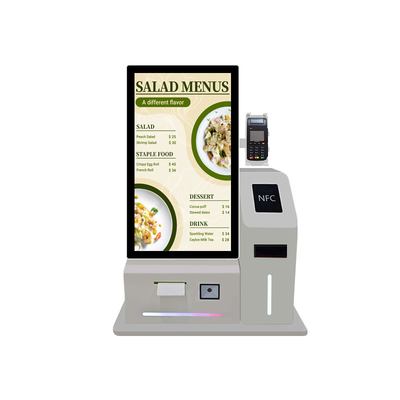 24-calowy pulpit Desktop WIFI Cash/NFC Online Payment LCD Touch Screen Kiosk Multi-touch Capacitive Display z drukarką POS Stand dla restauracji KFC MacDonalds Wysokiej jakości odtwarzacz