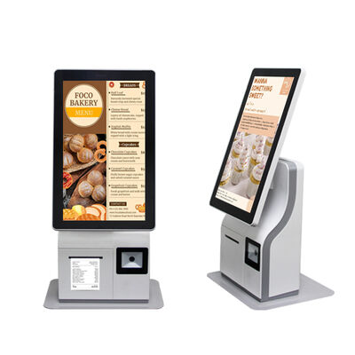 15.6 Inch Desktop Single Dual Side Self Service Kasjerki Kiosk z QR Barcode Scanner 80mm Thermal Printer NFC