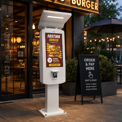 32calowy zewnętrzny komputer z systemem Android Self Service Kiosk płatniczy z paskiem LED