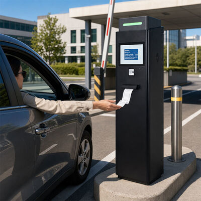 Rozwiązanie do samodzielnej płatności na hotelowych parkingach z zewnętrznym ekranem LCD 10,4 cala, skanerem kodów QR i drukarką