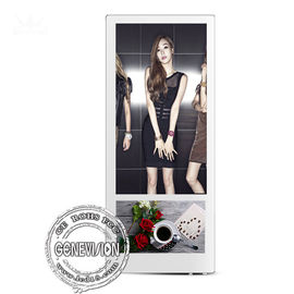 Uchwyt ścienny 18,5 '' + 10,1 '' Wyświetlacz LCD Metalowa obudowa Szkło hartowane Android Advertising Player