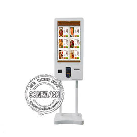 Samoobsługowe zamawianie kiosku z ekranem dotykowym 32 cale ze skanerem / drukarką QR