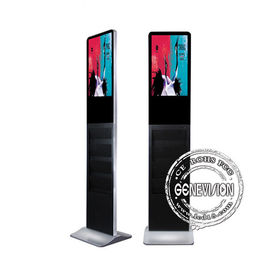 USB Update Media Kiosk Digital Signage 21,5-calowy magazynek na reklamę z półkami na książki