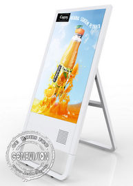 Przenośny sieciowy odtwarzacz reklamowy LCD Kiosk 32 cale ze stabilną trójkątną podstawą