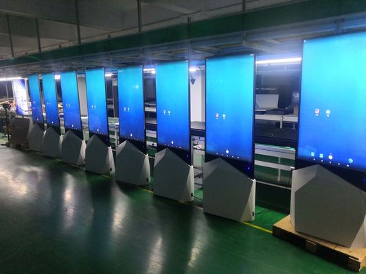 55-calowy ekran LG z przezroczystym szkłem LCD Digital Signage Kiosk Pojemnościowy dotykowy odtwarzacz reklamowy
