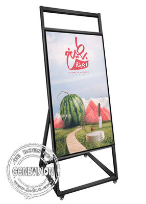 43-calowy lekki ruchomy kiosk Digital Signage z kółkami