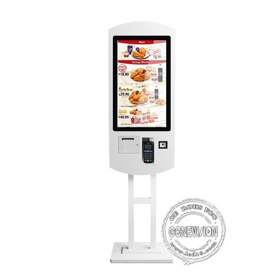 FHD 1080P 32-calowy stojak podłogowy do samodzielnego zamawiania Kiosk z drukarką termiczną i pagerami do restauracji