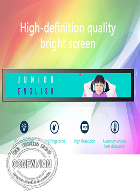 36,6 Ultra szeroki, rozciągnięty pasek LCD, długi, chudy Android Wifi 700 nitów